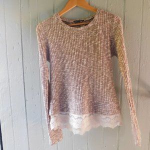 🦔 Crochet Lace Babydoll Sweater